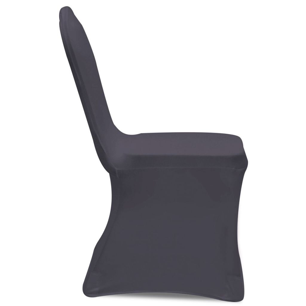 Set de 6 huse pentru scaun, vidaXL, Tesatura, Gri inchis